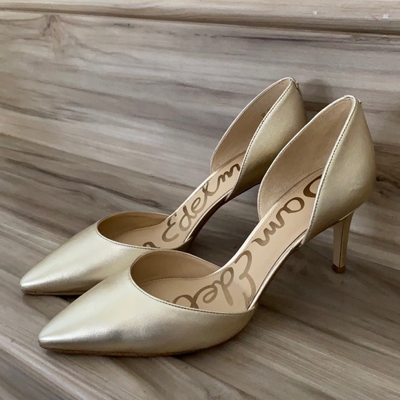 Sam Edelman Shoes - Sam Edelman Telsa Gold heels Size 8